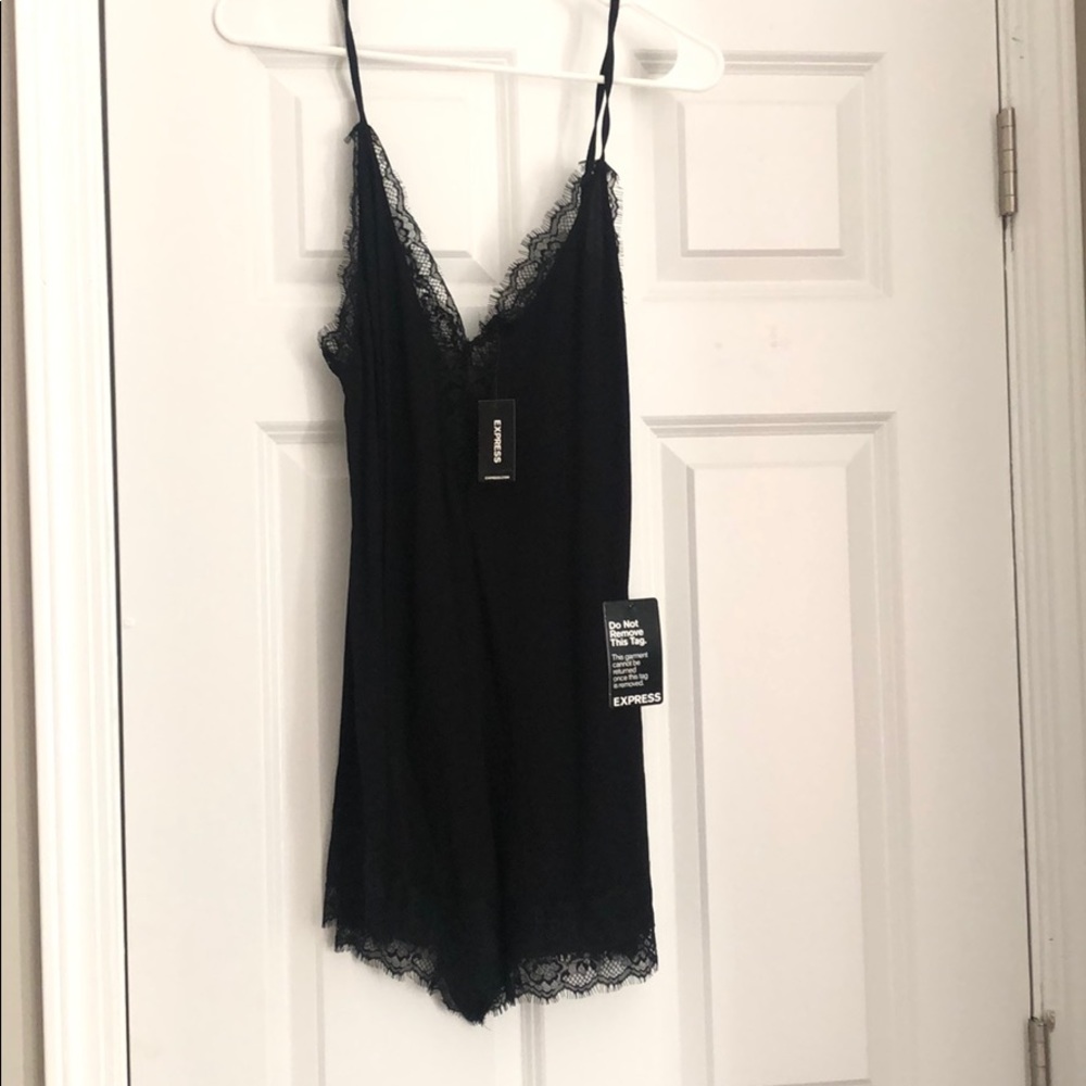 Express Black Lacy Romper